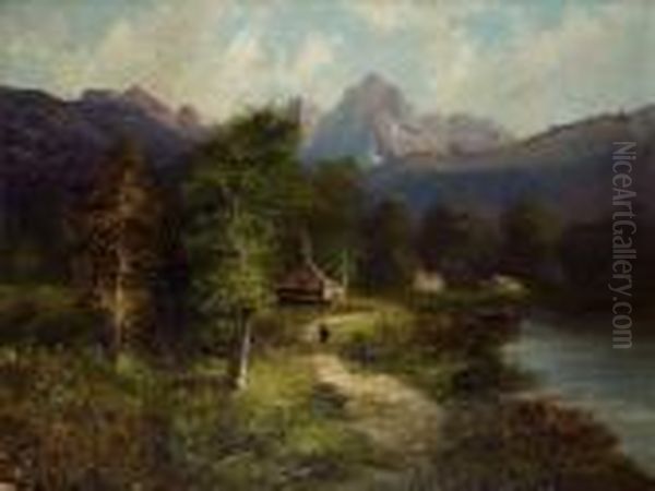 Paysage De Montagne Oil Painting by Alfred Godchaux