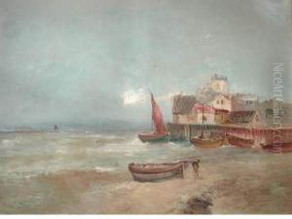 Bateau Au Port Oil Painting by Alfred Godchaux