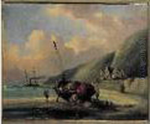 Le Chargement Du Bateau Oil Painting by Alfred Godchaux