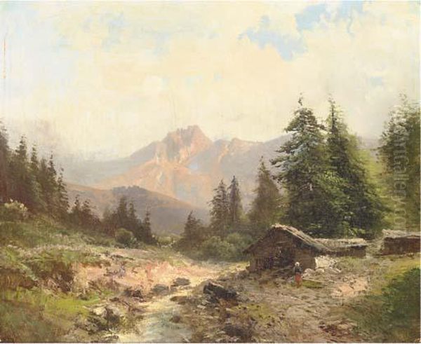 Paysage Montagneux Oil Painting by Emile Godchaux