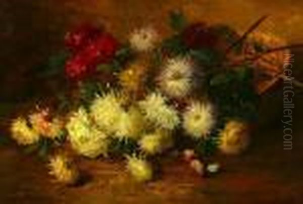 Still Life With Astors Oil Painting by Emile Godchaux