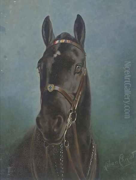 The black stallion Oil Painting by Lilian Cheviot