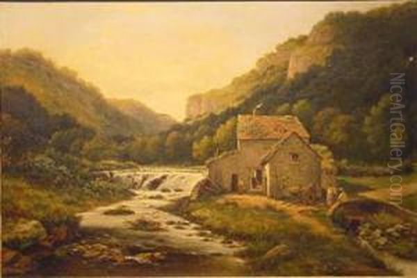 A Valley Near Buxton Oil Painting by Julius Godet