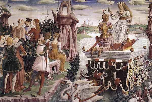 Allegory of April- Triumph of Venus (detail 2) 1476-84 Oil Painting by Francesco Del Cossa