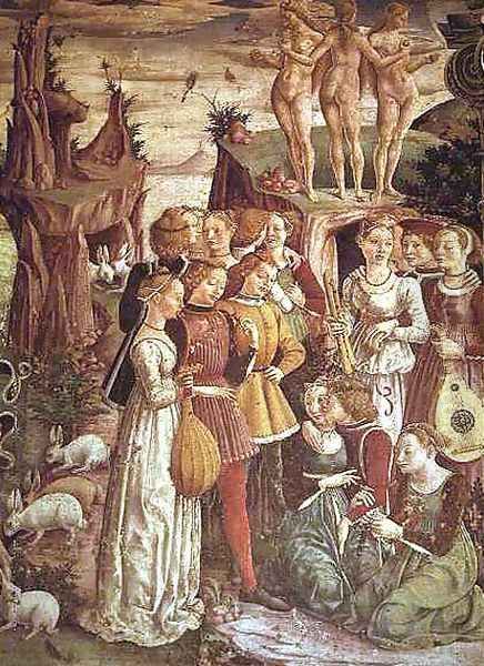 The Triumph of Venus, April from the Room of the Months (detail) c.1467-70 Oil Painting by Francesco Del Cossa