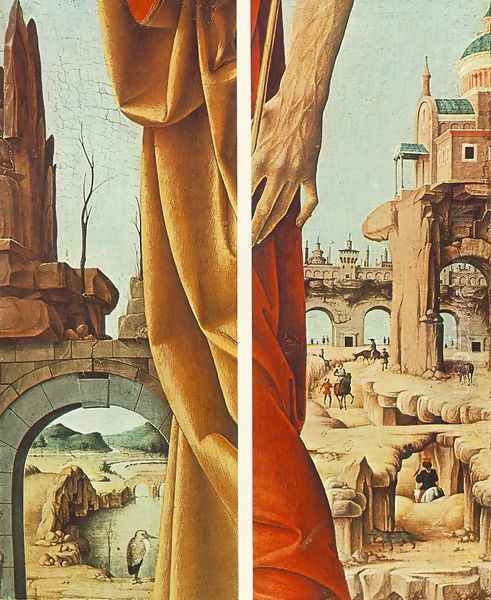 St Peter and St John the Baptist, (detail) (Griffoni Polyptych) 1473 Oil Painting by Francesco Del Cossa