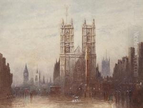 Westminster Abbey Oil Painting by Frederick E.J. Goff