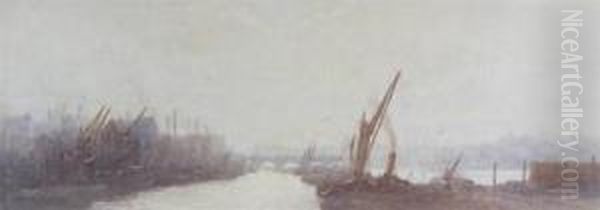 Thames From Blackfriars Oil Painting by Frederick E.J. Goff