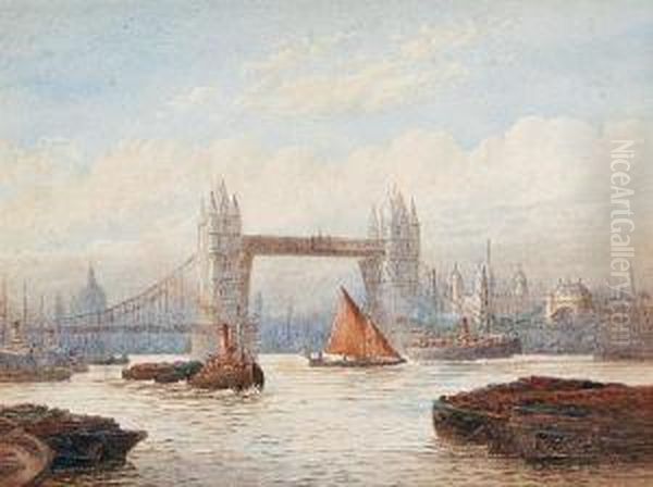 Tower Bridge Oil Painting by Frederick E.J. Goff