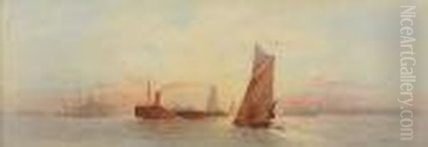 Vue Presumee De La Tamise Oil Painting by Frederick E.J. Goff