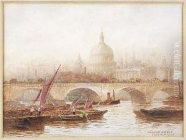 London Bridge Oil Painting by Frederick E.J. Goff