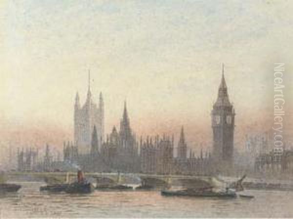 Westminster Oil Painting by Frederick E.J. Goff