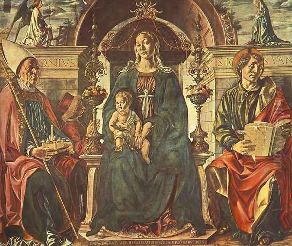 Madonna with the Child and Saints 1474 Oil Painting by Francesco Del Cossa