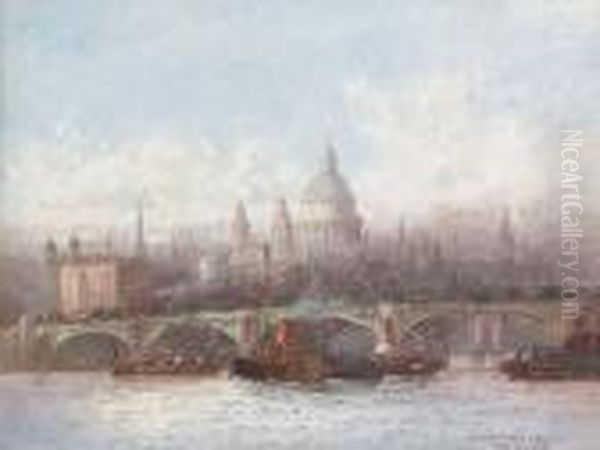 Blackfriars Bridge Oil Painting by Frederick E.J. Goff