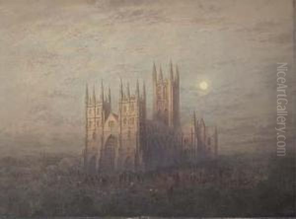 Canterbury Cathedral Oil Painting by Frederick E.J. Goff