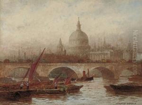 London Bridge Oil Painting by Frederick E.J. Goff