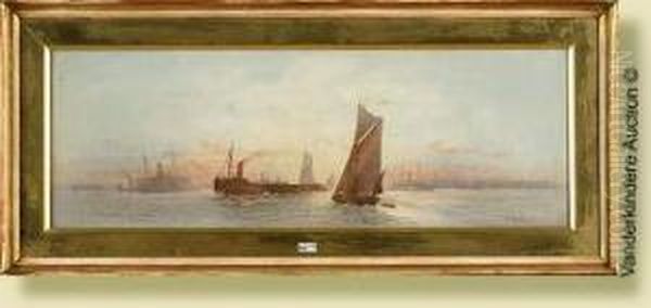 Off Gravesend Oil Painting by Frederick E.J. Goff