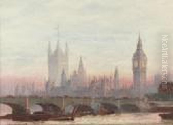 Westminster Oil Painting by Frederick E.J. Goff