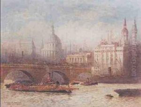 London Bridge Oil Painting by Frederick E.J. Goff