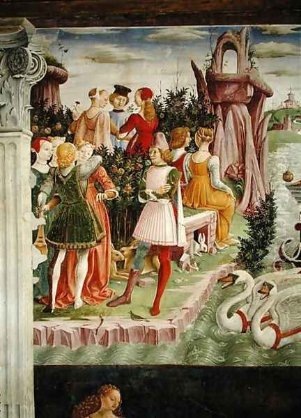 The Triumph of Venus April from the Room of the Months (detail) c.1467-70 Oil Painting by Francesco Del Cossa