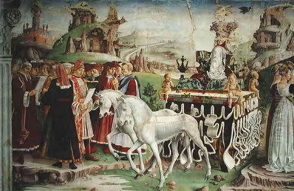 The Triumph of Minerva, March, from the Room of the Months, (detail) c.1467-70 Oil Painting by Francesco Del Cossa