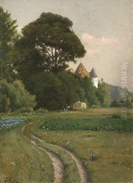 Sommerliche Baumlandschaft. Oil Painting by Heinrich Gogarten