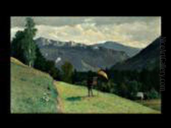 Der Maler Im Gebirge Oil Painting by Heinrich Gogarten