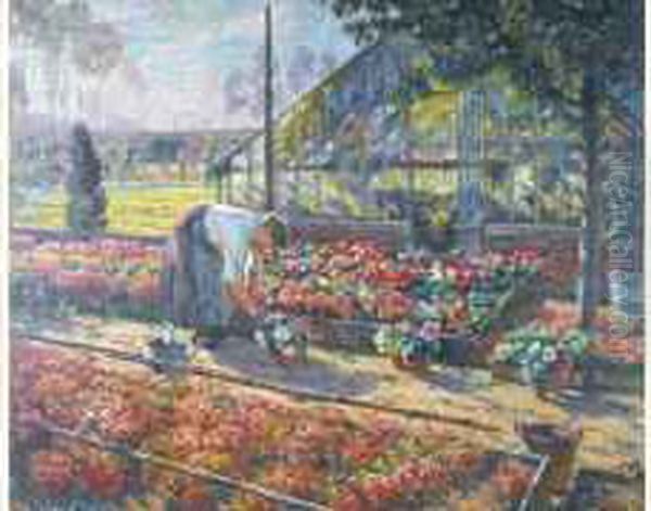 Chez L'horticulteur - Le Triage Des Fleurs Oil Painting by Felix Gogo