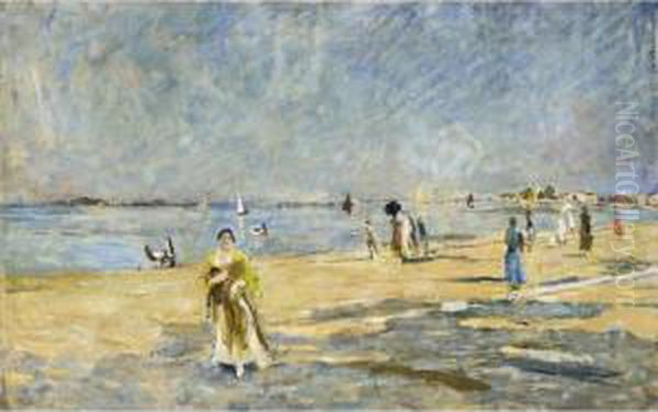 Lido Di Venezia Oil Painting by Emilio Gola