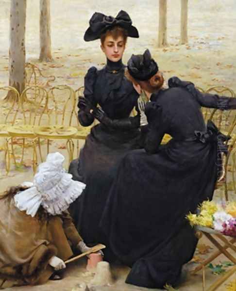 Entertainment at the Garden of Luxembourg Oil Painting by Vittorio Matteo Corcos