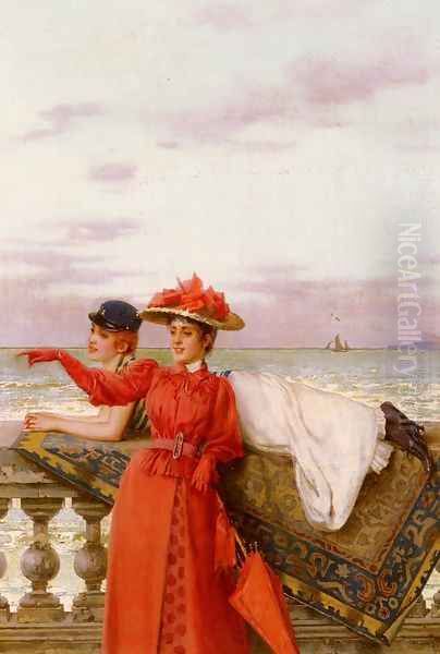 Looking Out To Sea Oil Painting by Vittorio Matteo Corcos