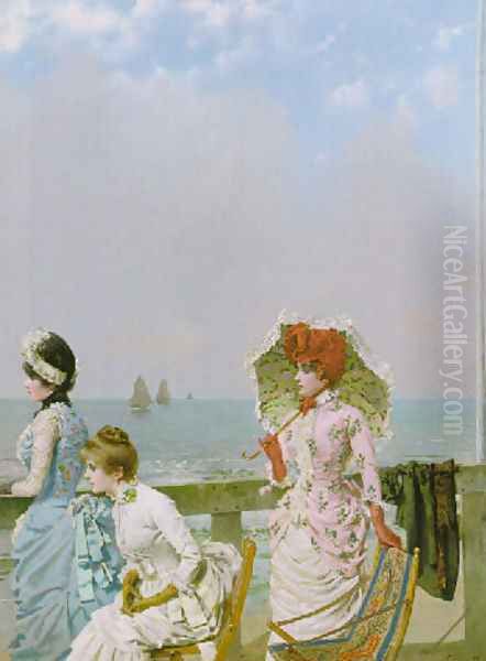 Southern Sea Oil Painting by Vittorio Matteo Corcos