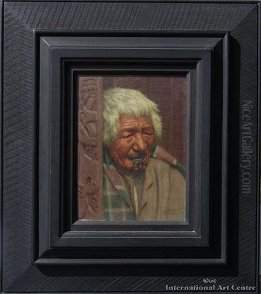 Kapi Kapi. A Survivor Of Thetarawera Eruption Oil Painting by Charles Frederick Goldie