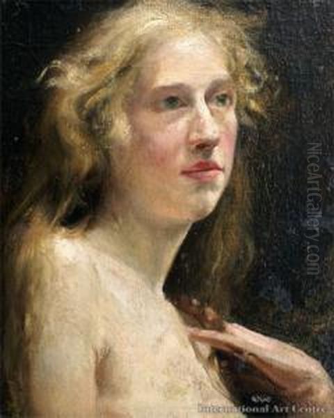 Untitled Portraiture Study Oil Painting by Charles Frederick Goldie