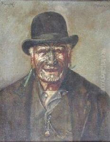 Portrait Study Of A Maori Oil Painting by Charles Frederick Goldie