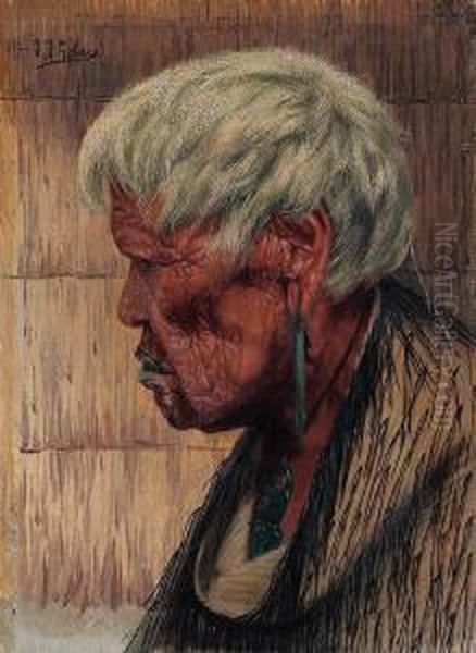 Tamaiti Tukino, A Chieftainess Of The Ngatituwharetoa Tribe Oil Painting by Charles Frederick Goldie