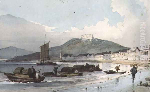 View of Macao, China Oil Painting by George Chinnery