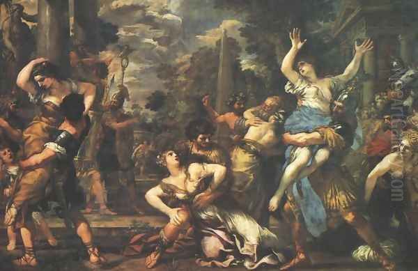 Rape of the Sabine Women Oil Painting by Pietro Da Cortona (Barrettini)