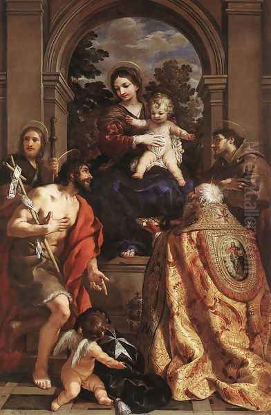 Madonna and Saints 1626-28 Oil Painting by Pietro Da Cortona (Barrettini)