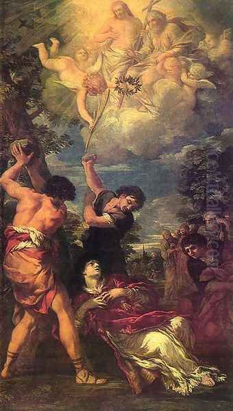 The Martyrdom of Saint Stephen, 1660 Oil Painting by Pietro Da Cortona (Barrettini)