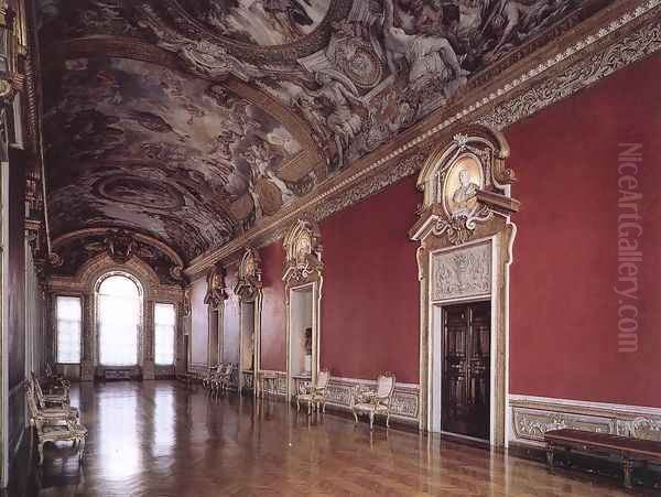 View of the Galleria Pamphili Oil Painting by Pietro Da Cortona (Barrettini)