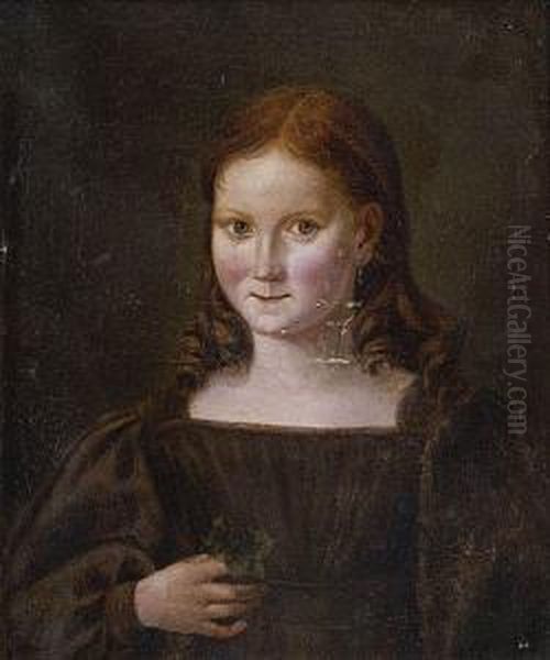 Retrato De Nina Oil Painting by Zacarias Gonzalez Velazquez