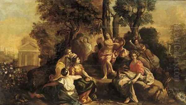 An allegory of music Oil Painting by Pietro Da Cortona (Barrettini)