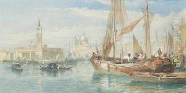 Il Isola De S. Giorgio Maggiore 
With Il Santamaria Della Salute In The Distance, From The Canale Di 
S.marco Oil Painting by Edward Alfred Angelo Goodall