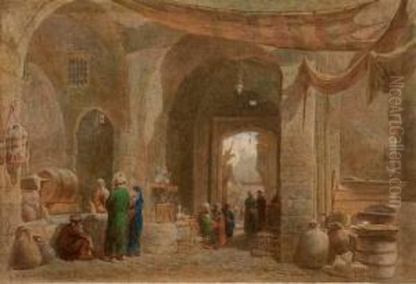 Le Souk Oil Painting by Edward Alfred Angelo Goodall