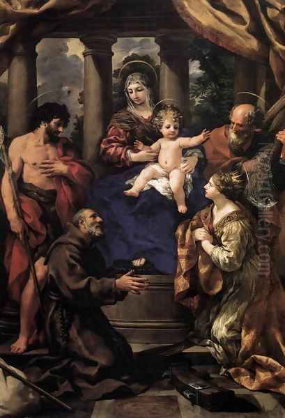 Virgin and Child with Saints Oil Painting by Pietro Da Cortona (Barrettini)