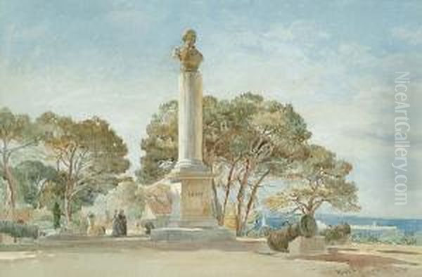 Public Gardens, Gibralter Oil Painting by Edward Alfred Angelo Goodall