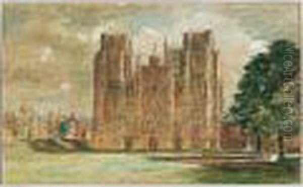 Wells Cathedral, Somerset Oil Painting by Edward Alfred Angelo Goodall