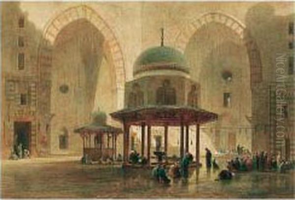 The Mosque Of Sultan Hassan, Cairo Oil Painting by Edward Alfred Angelo Goodall