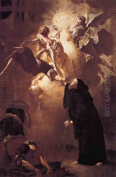 Miracle of San Francesco da Paola c. 1750 Oil Painting by Francesco Cappella